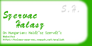 szervac halasz business card